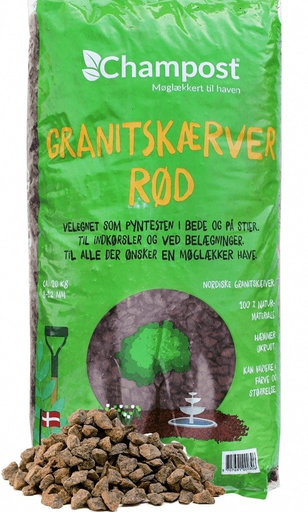 granit skærver rød