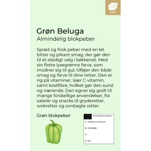 Grøn Beluga, almindelig peberfrugt