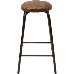 Brooklyn barstol med rundt lædersæde